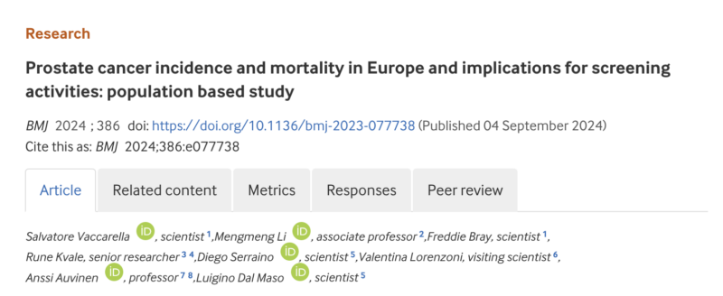 New study on overdiagnosis of prostate cancer in Europe - IARC